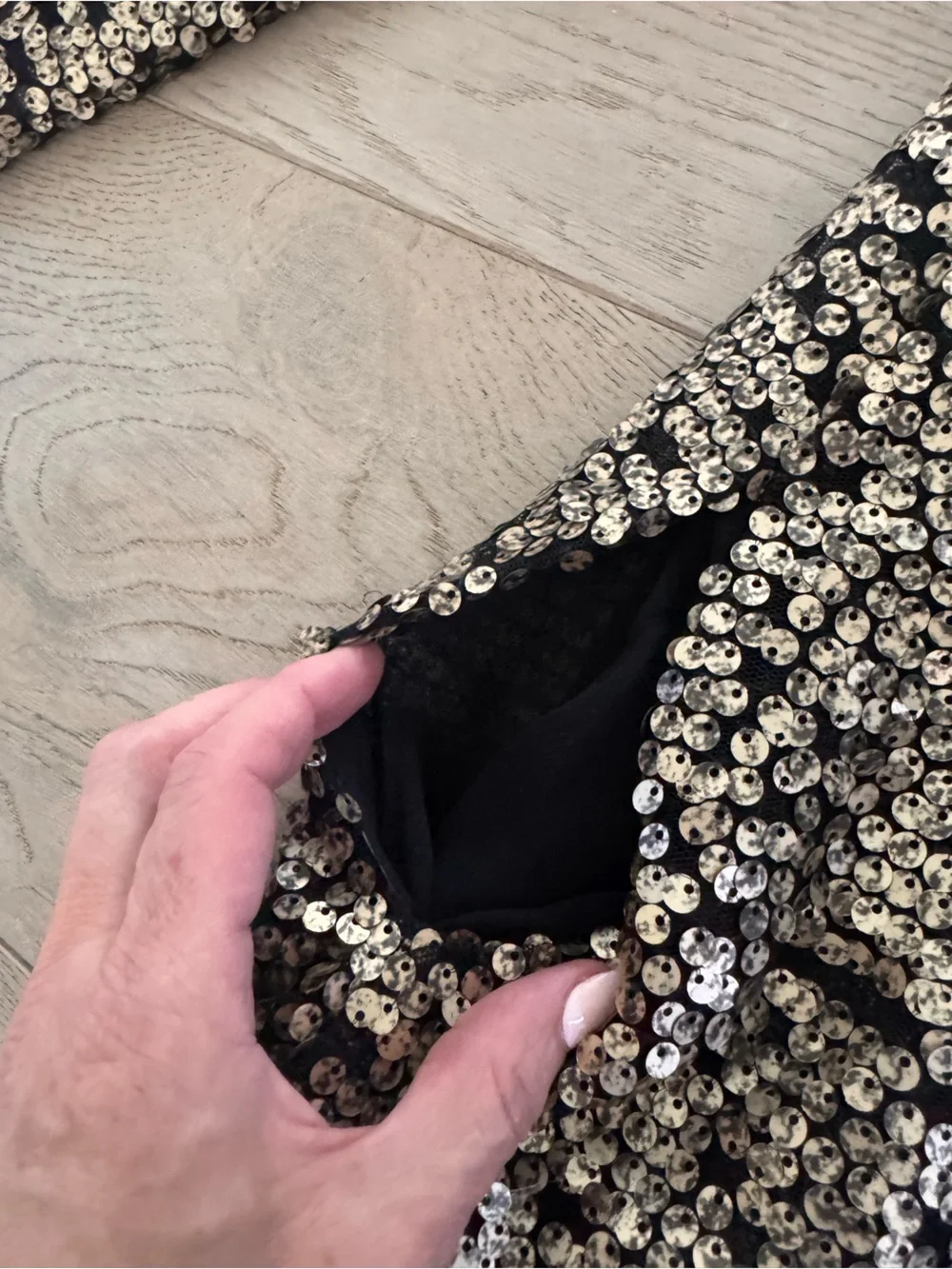 Free People Tarnished Stardust Sequin jacket in gold and black size M
